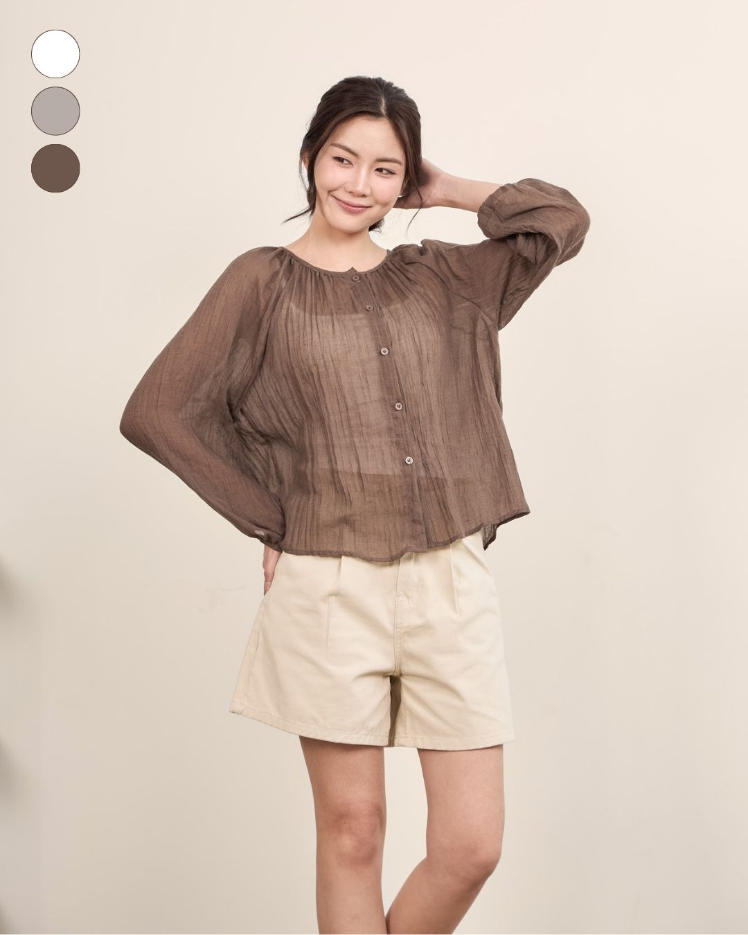 avocado - Iris light blouse เสื้อเบลาส์เนื้อผ้า Cotton ผสม เนื้อผ้าโปร่ง บางเบา
