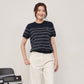 avocado - Linelie knit tops เสื้อยืดแขนสั้นลายทาง เนื้อผ้าไหมพรมเนียนนุ่ม I มี 3 ไซส์