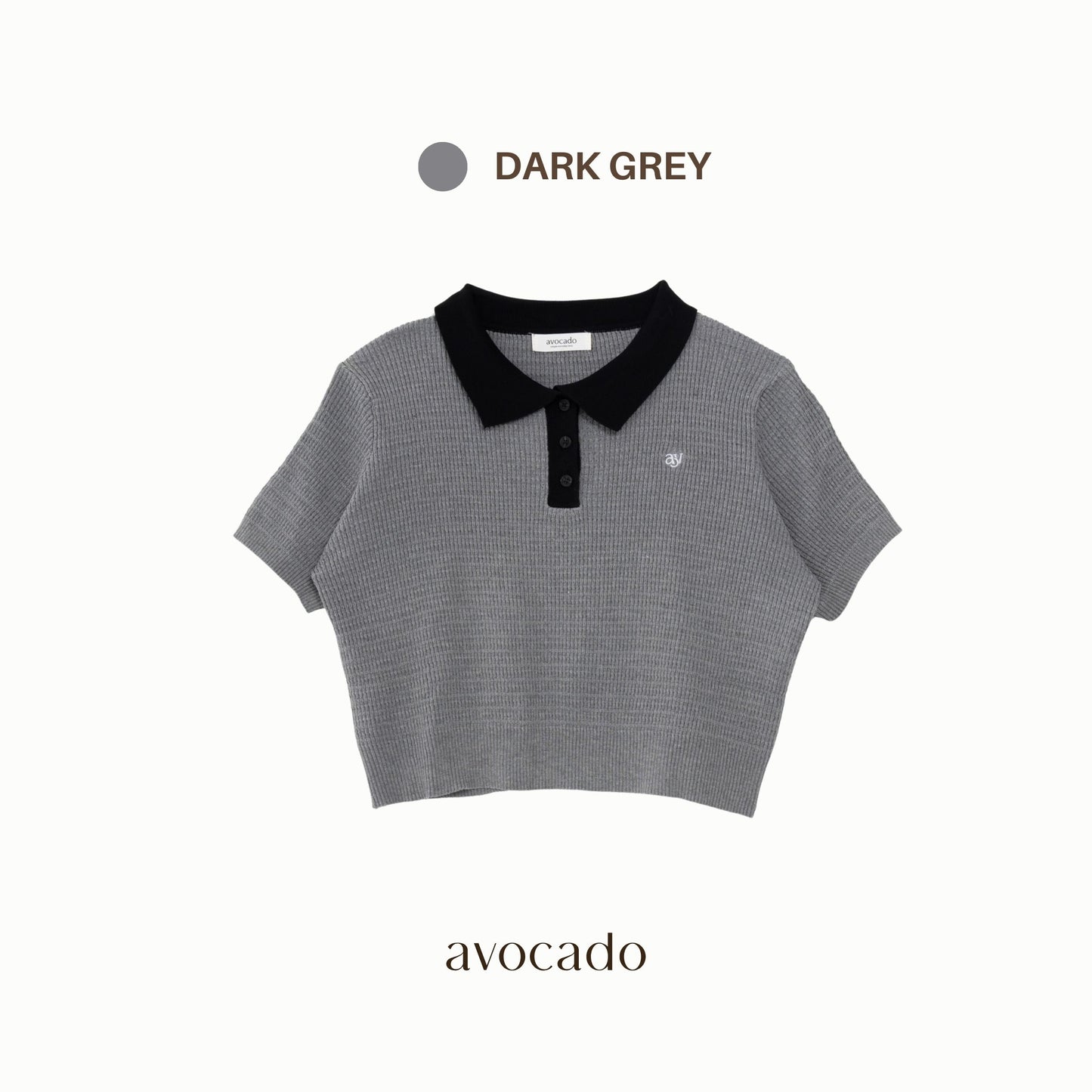 avocado - Shadow Shade Polo Tops เสื้อโปโลทรงครอป ยืดได้เยอะ ไม่ต้องรีด