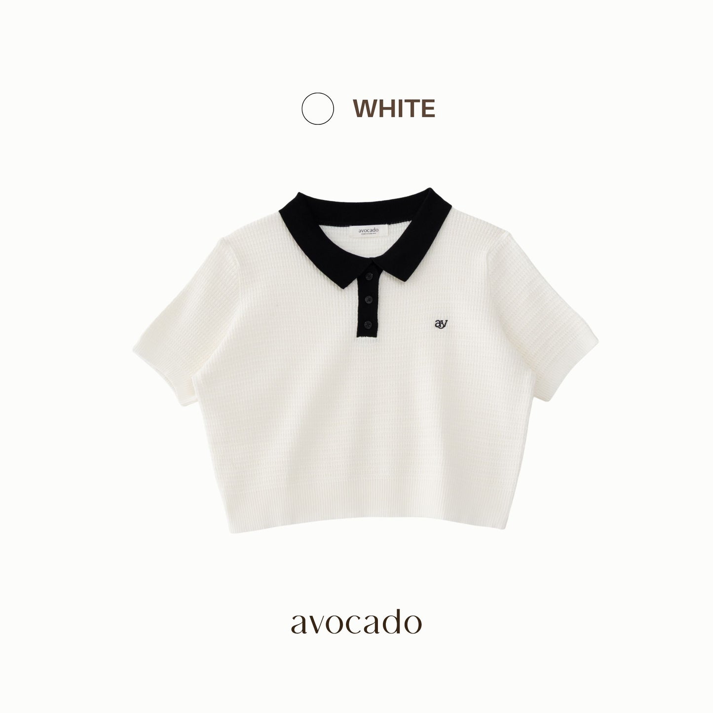 avocado - Shadow Shade Polo Tops เสื้อโปโลทรงครอป ยืดได้เยอะ ไม่ต้องรีด