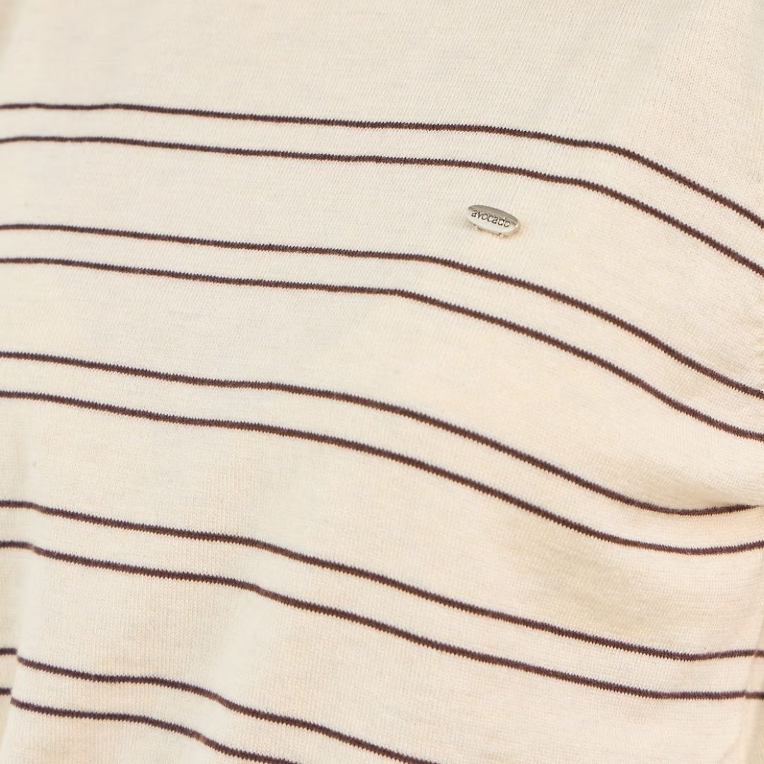 avocado - Linelie knit tops เสื้อยืดแขนสั้นลายทาง เนื้อผ้าไหมพรมเนียนนุ่ม I มี 3 ไซส์