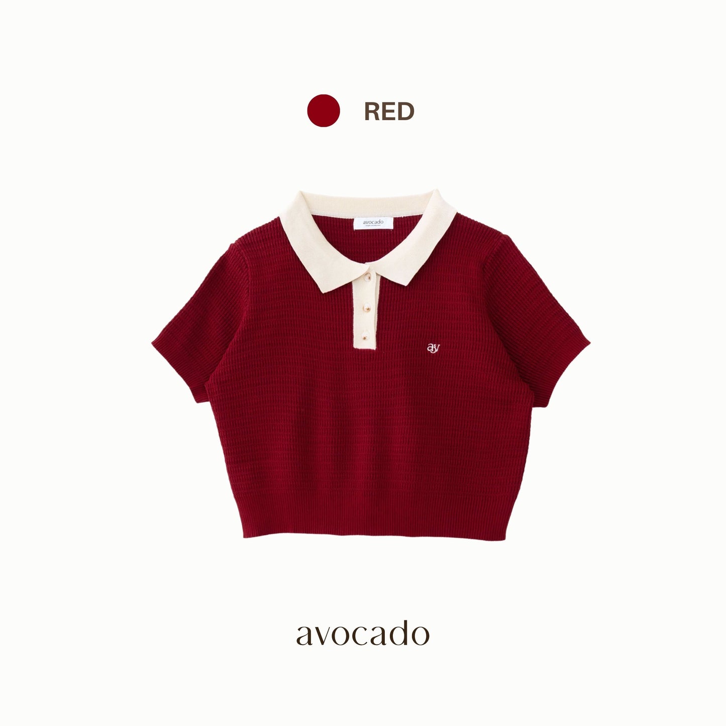 avocado - Shadow Shade Polo Tops เสื้อโปโลทรงครอป ยืดได้เยอะ ไม่ต้องรีด
