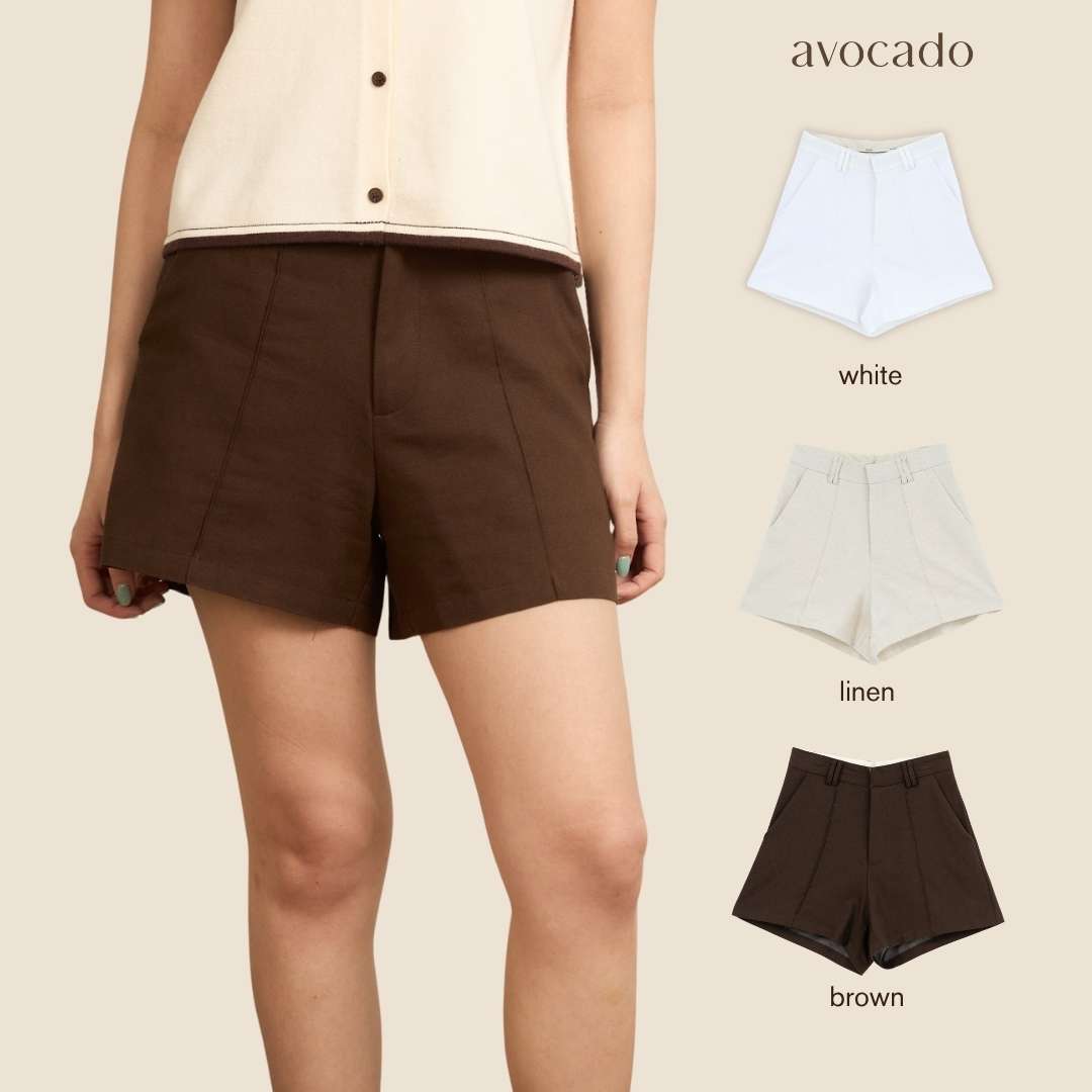 avocado - Minima Shorts กางเกงขาสั้น เนื้อผ้าลินินผสม