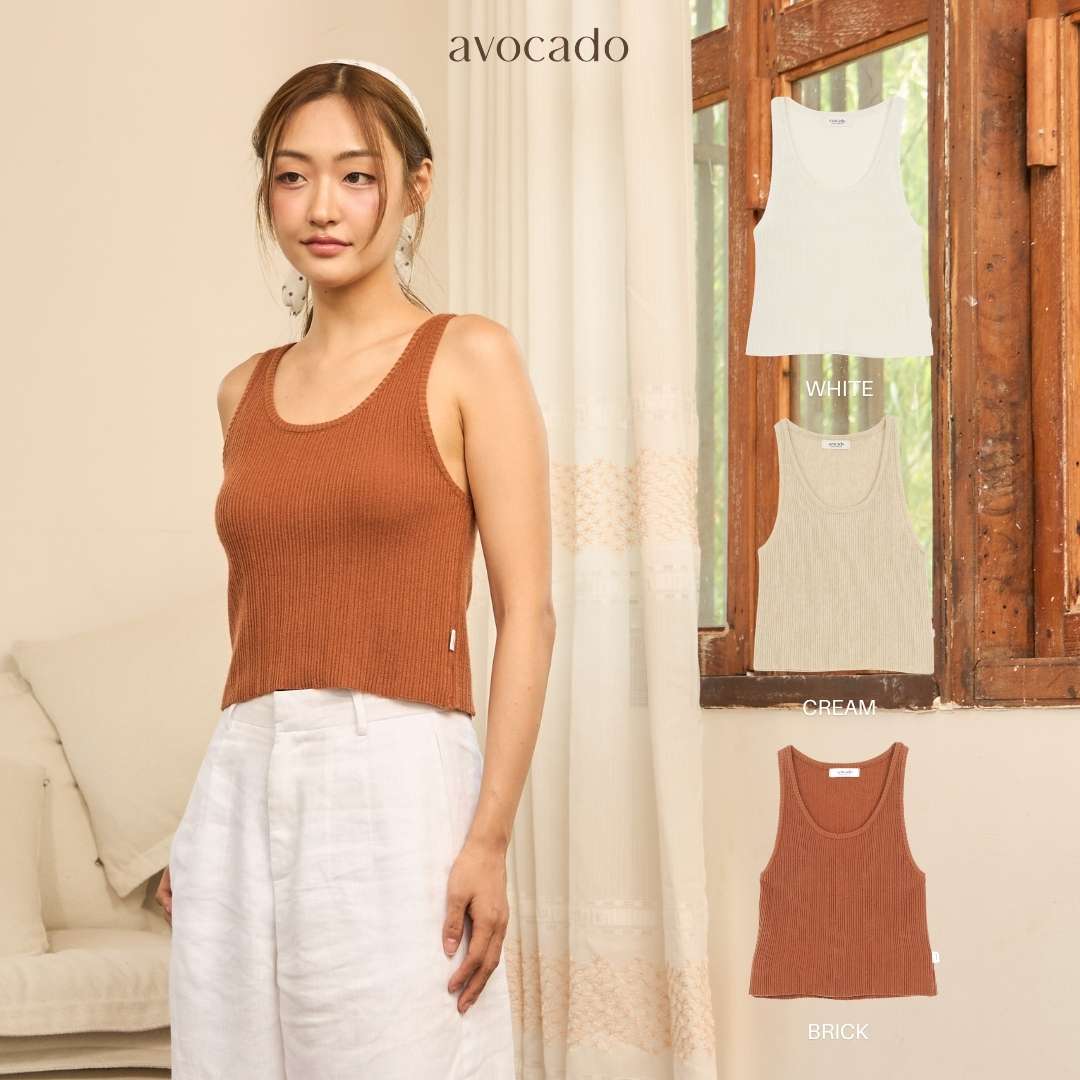 avocado - Tonal Tank Top เสื้อกล้ามคอยู เนื้อผ้า Summer Knit