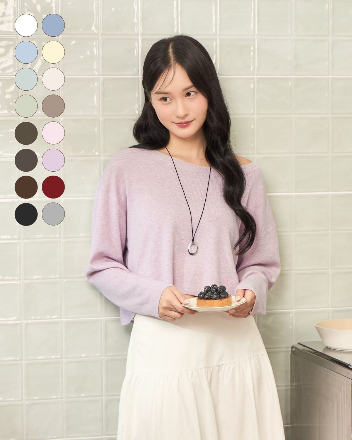 avocado - Jammy Tops เสื้อแขนยาวคอปาดทรงครอป บางเบา ใส่สบาย มี 8 สี
