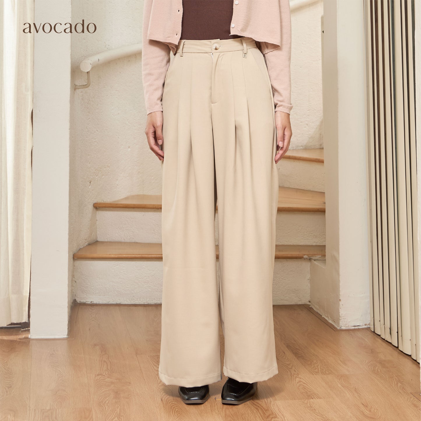 avocado - Blendley Trousers กางเกงกระบอกใหญ่ เนื้อผ้า Polyester I มีไซส์ S-XL
