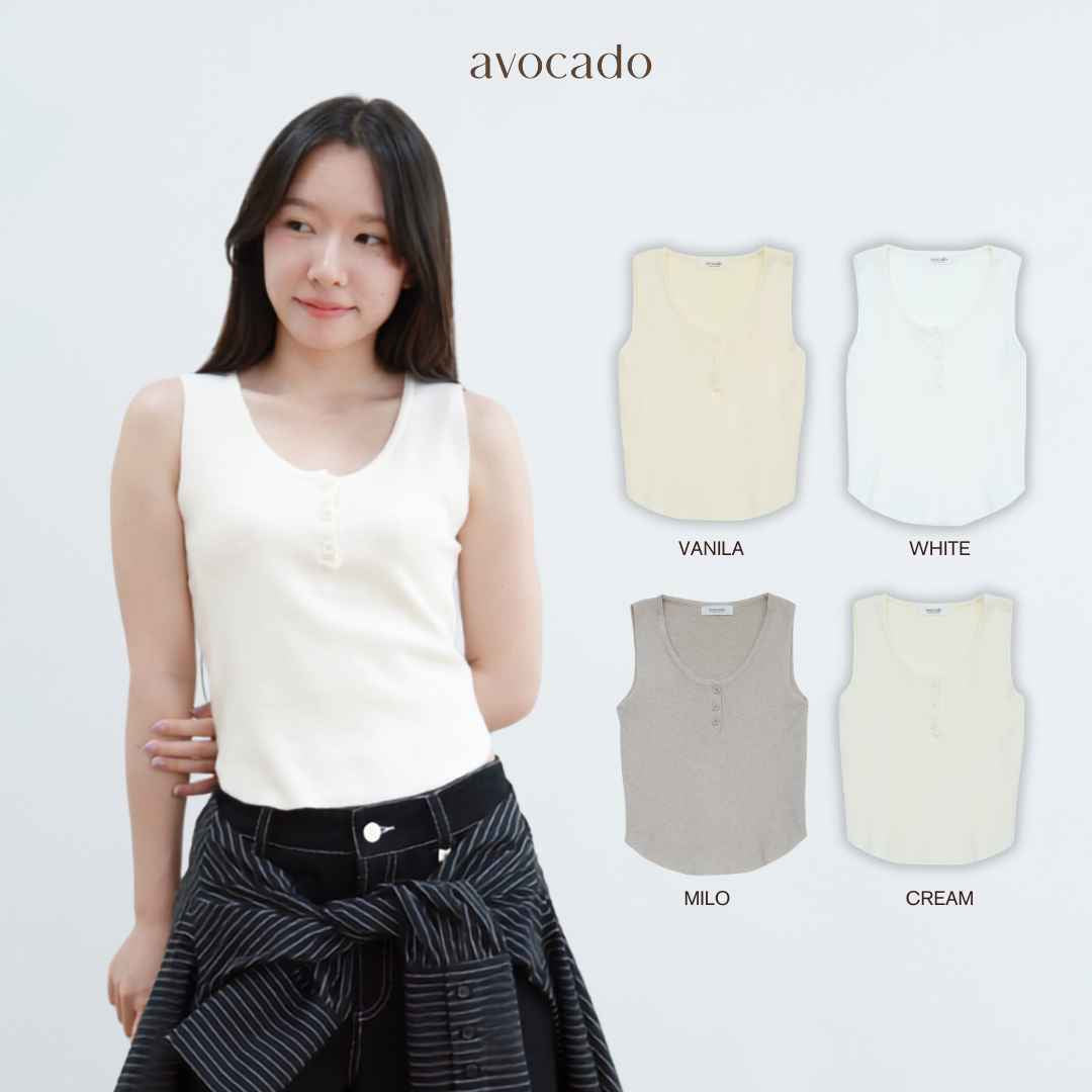 avocado - Namon tank tops เสื้อกล้ามผ้าไหมพรม กระดุมหน้า