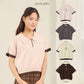 avocado - Twinny Knit Polo เสื้อโปโลทรงครอป เนื้อผ้าไหมพรม ดีเทลขอบทูโทน