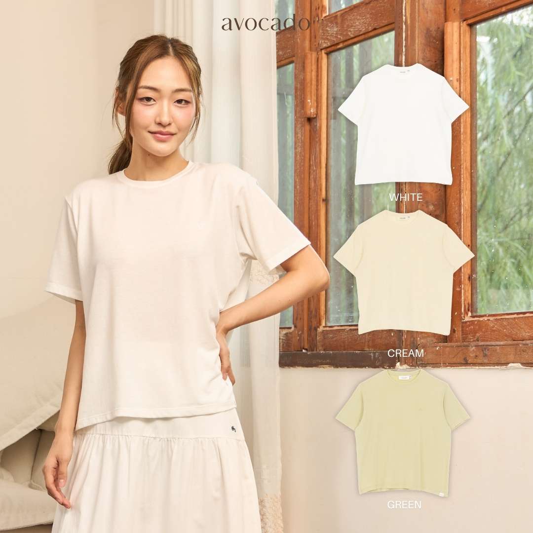avocado - Waven Tee เสื้อยืดสีพื้น Oversize เนื้อผ้า Lyocell ผสม Linen I มี 2 ไซส์