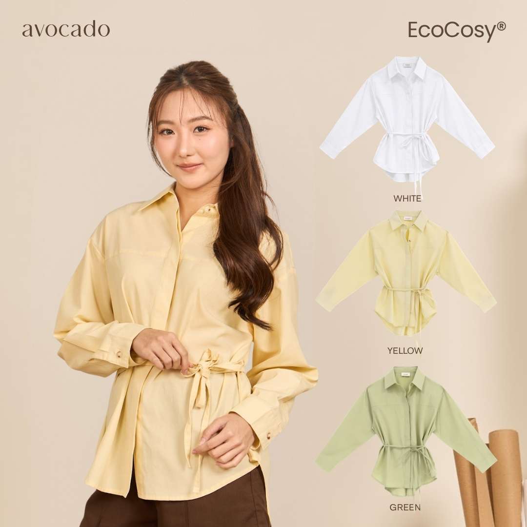 avocado - Nerra Shirt เสื้อเชิ้ตเนื้อผ้าธรรมชาติ แต่งดีเทลเชือก แมตช์ได้หลายลุค