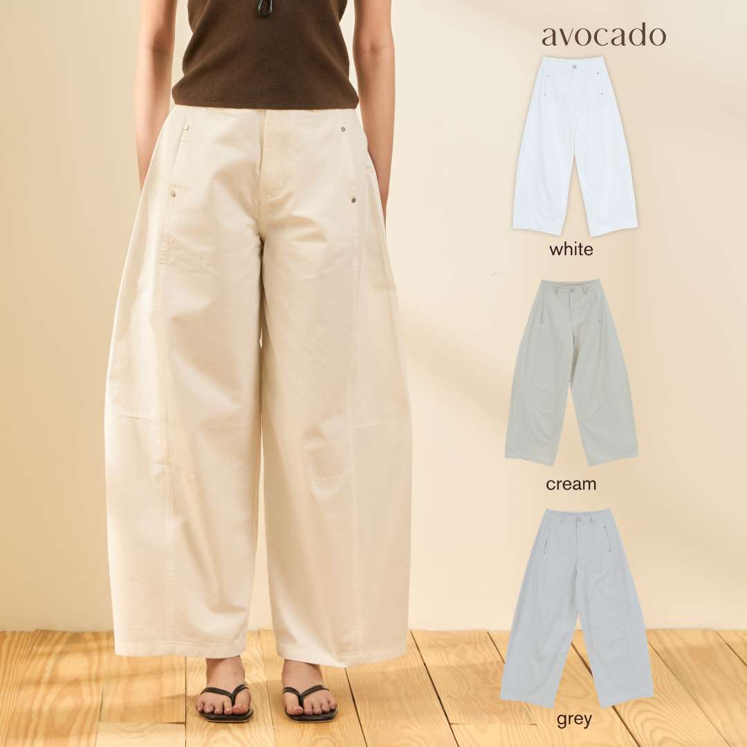 avocado - Scenary Trousers กางเกงขายาวทรงบาเรล เนื้อผ้า Cotton 100%