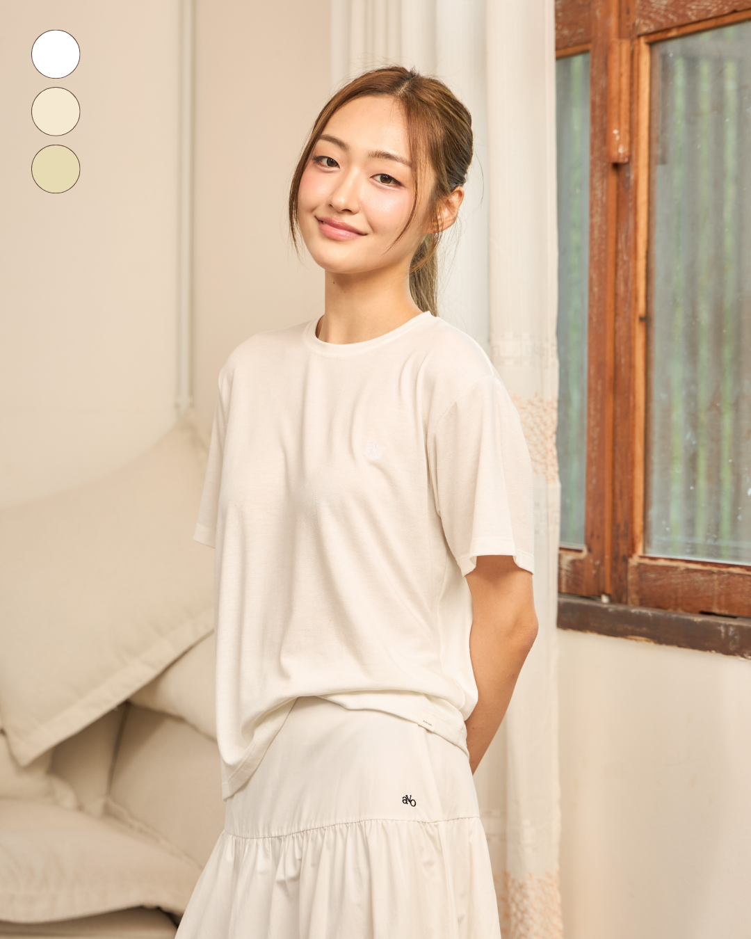 avocado - Waven Tee เสื้อยืดสีพื้น Oversize เนื้อผ้า Lyocell ผสม Linen I มี 2 ไซส์