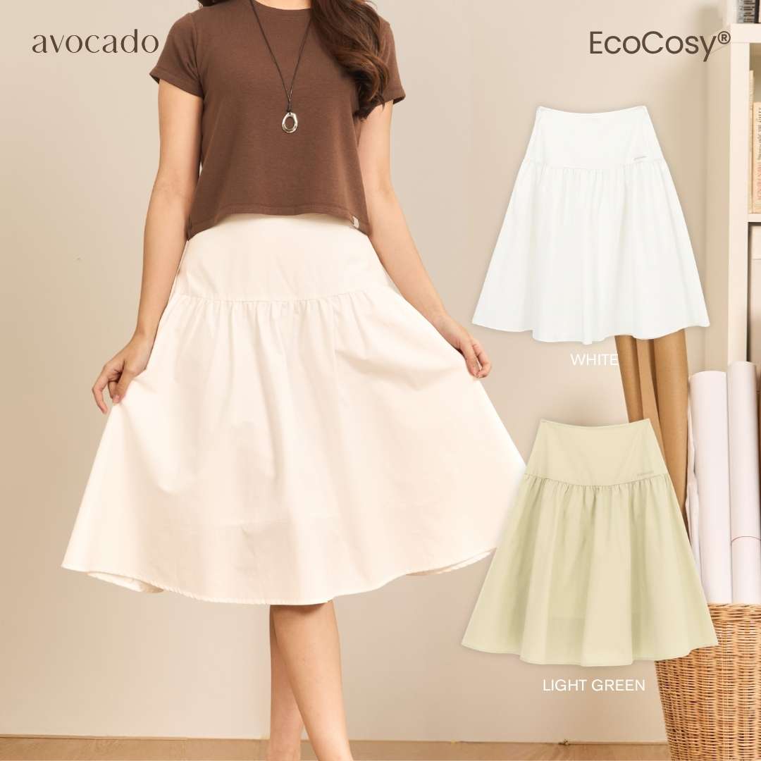avocado - Lucia Skirt กระโปรงเอวสูง เนื้อผ้าธรรมชาติ I Size S-XL