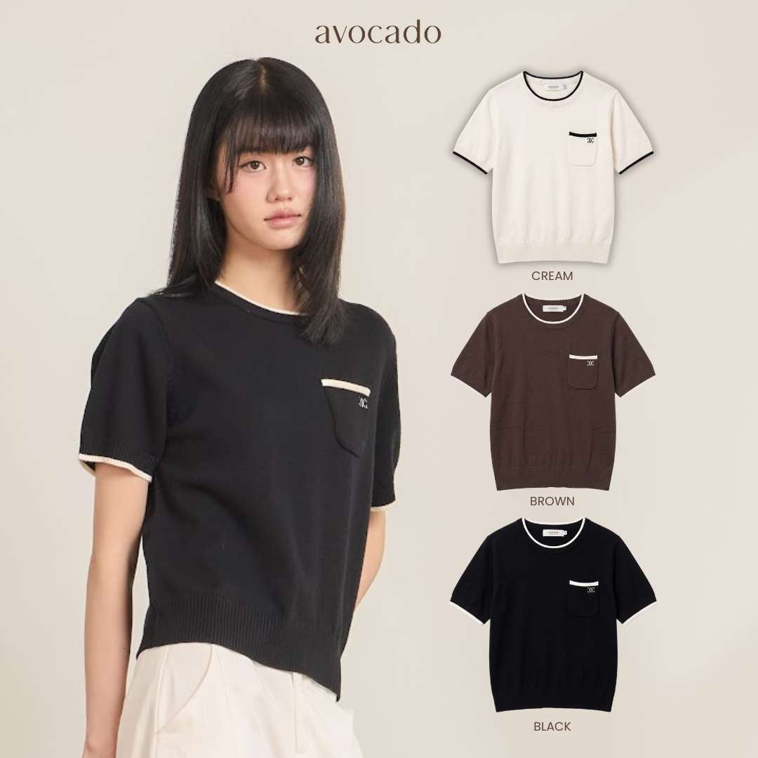 avocado - Louvre Pocket Tee เสื้อยืดไหมพรมแขนสั้นมีกระเป๋า