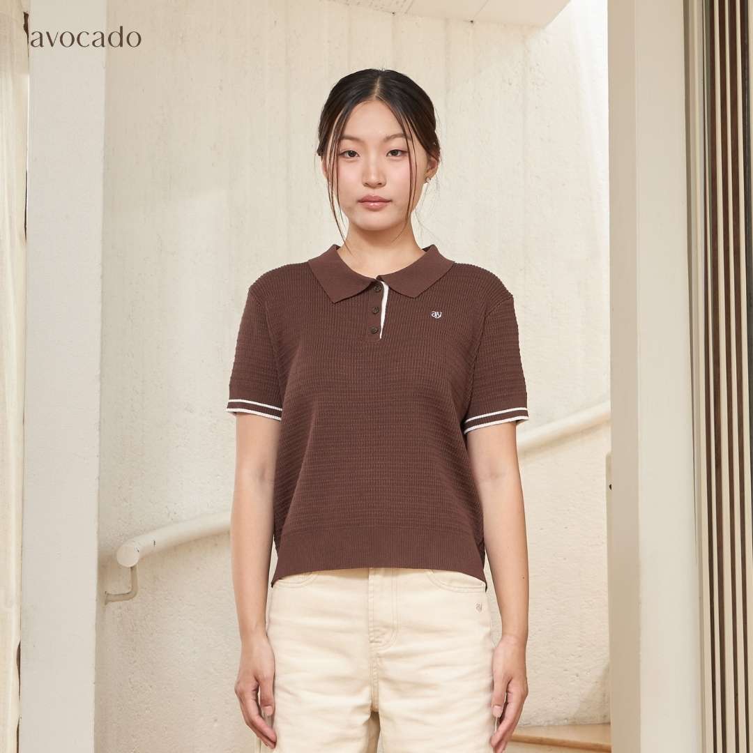 avocado - Churro Knit Polo เสื้อโปโลไหมพรม ยืดได้เยอะ ไม่ต้องรีด
