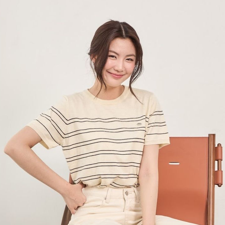 avocado - Linelie knit tops เสื้อยืดแขนสั้นลายทาง เนื้อผ้าไหมพรมเนียนนุ่ม I มี 3 ไซส์