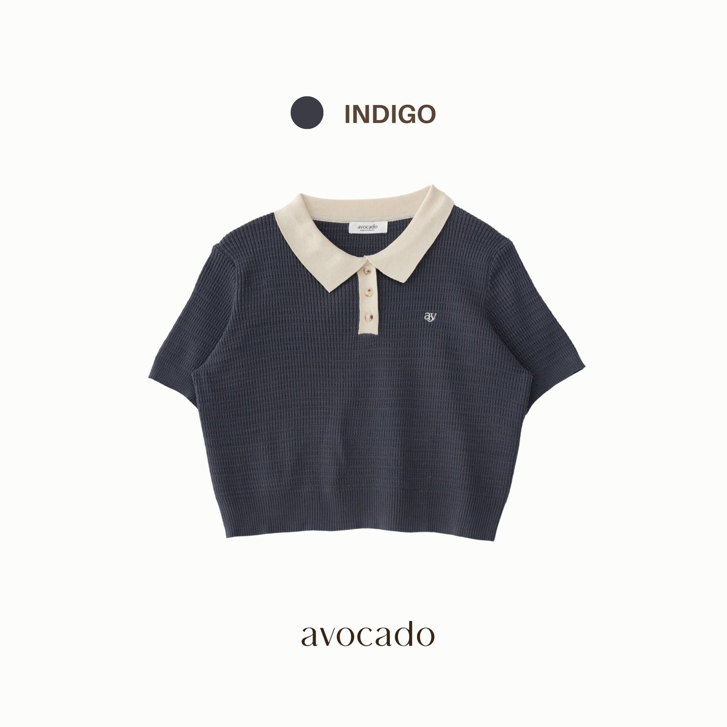 avocado - Shadow Shade Polo Tops เสื้อโปโลทรงครอป ยืดได้เยอะ ไม่ต้องรีด
