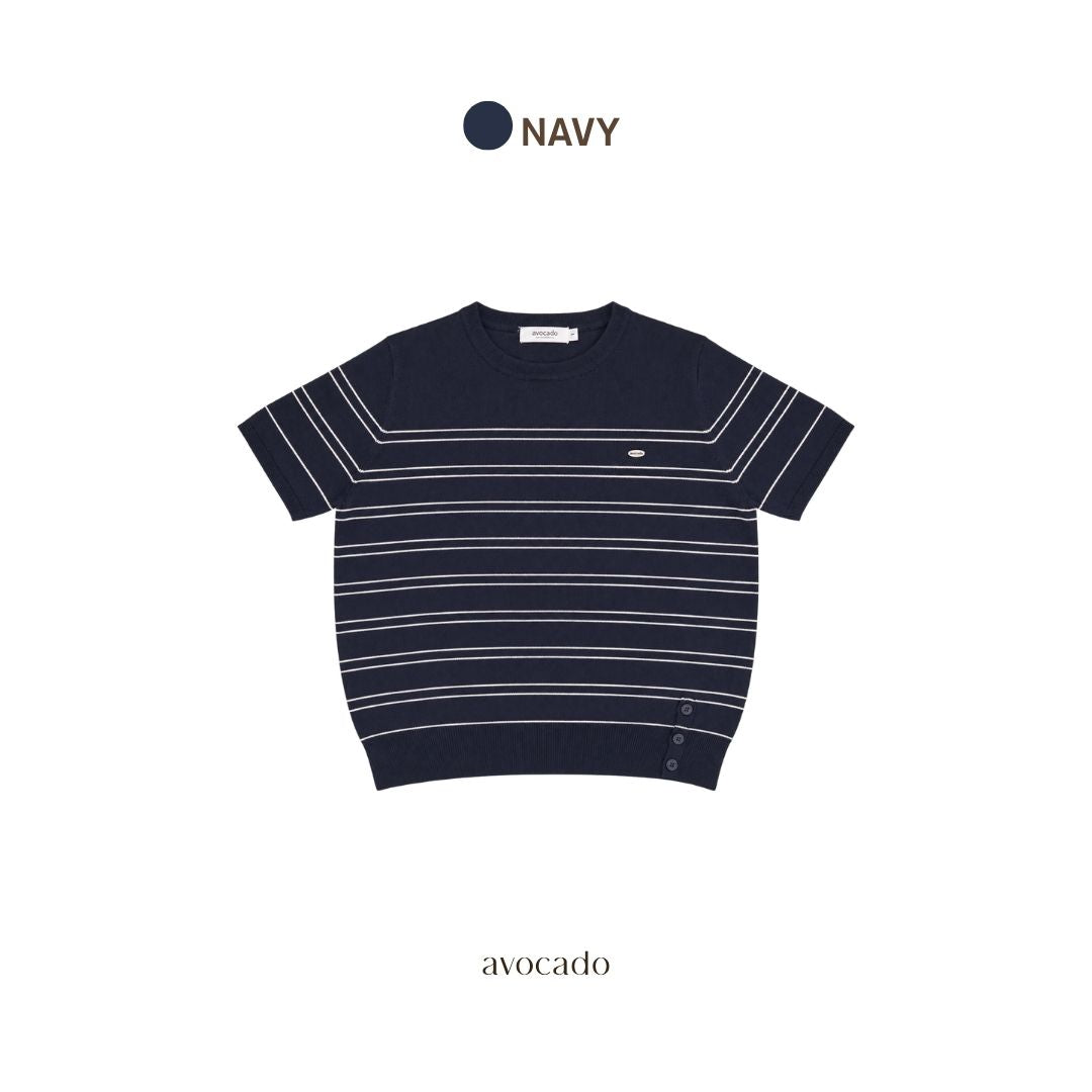 avocado - Linelie knit tops เสื้อยืดแขนสั้นลายทาง เนื้อผ้าไหมพรมเนียนนุ่ม I มี 3 ไซส์