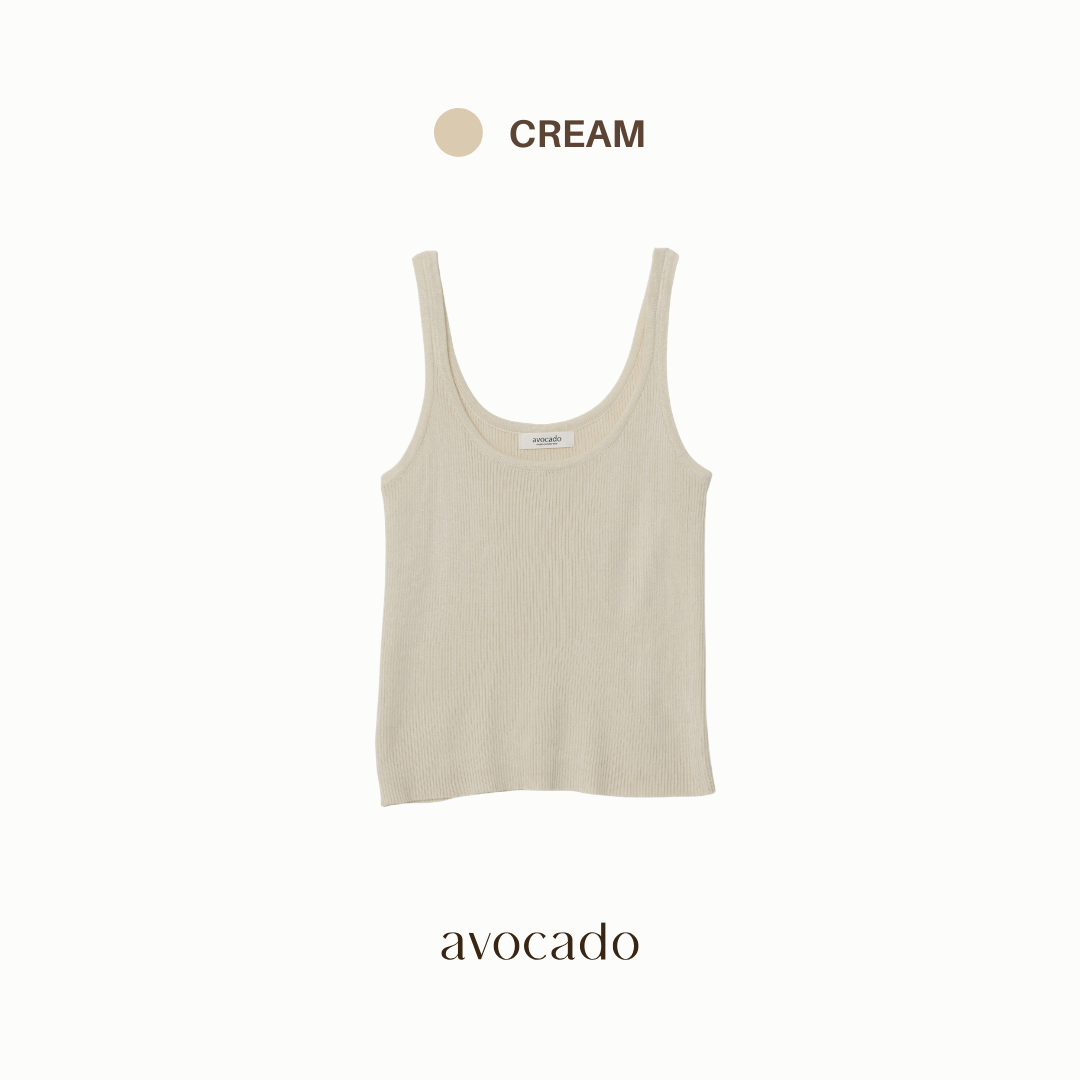 avocado - Madele Knit Tank เสื้อกล้ามเนื้อผ้าไหมพรมผ้าร่อง เข้ารูป ทรงสวย