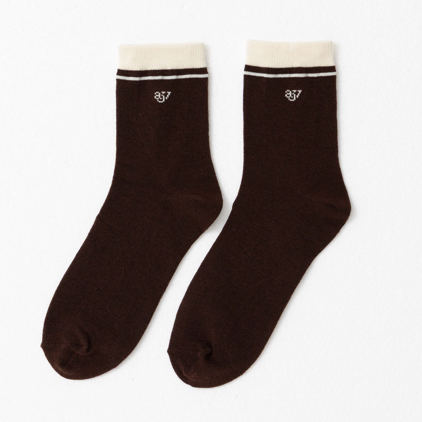 avocado - Couple Sock ถุงเท้าดีไซน์ตัดขอบสี