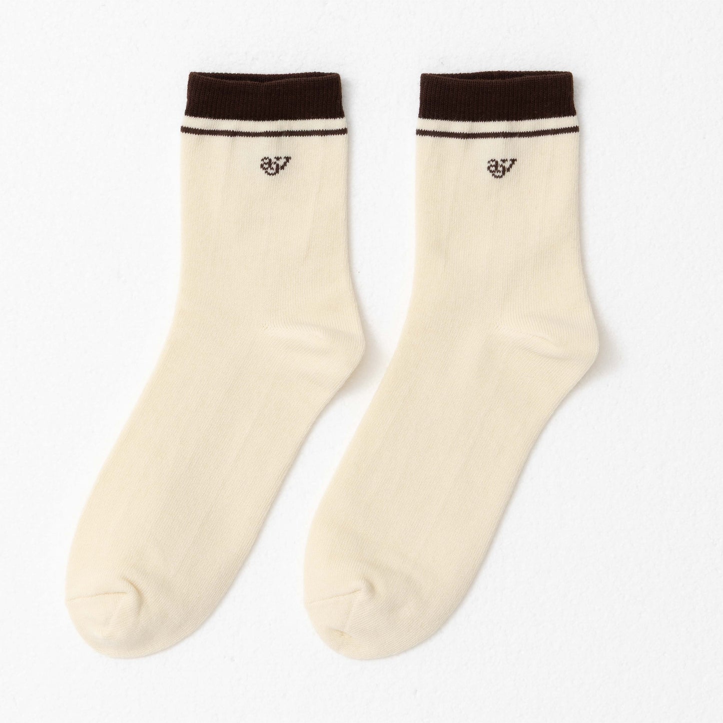 avocado - Couple Sock ถุงเท้าดีไซน์ตัดขอบสี
