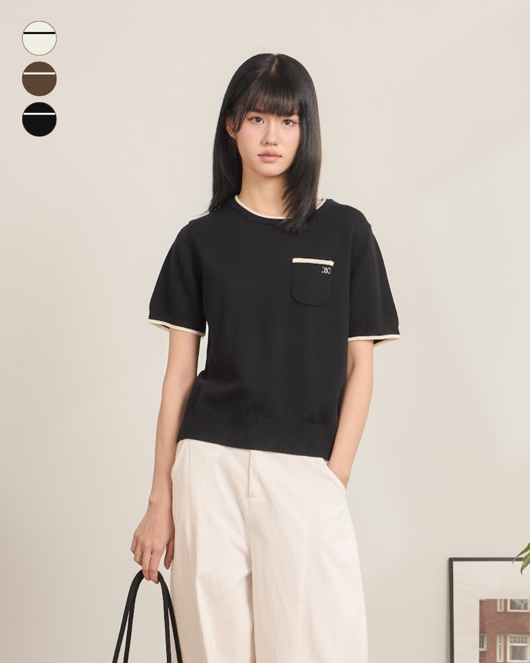 avocado - Louvre Pocket Tee เสื้อยืดไหมพรมแขนสั้นมีกระเป๋า
