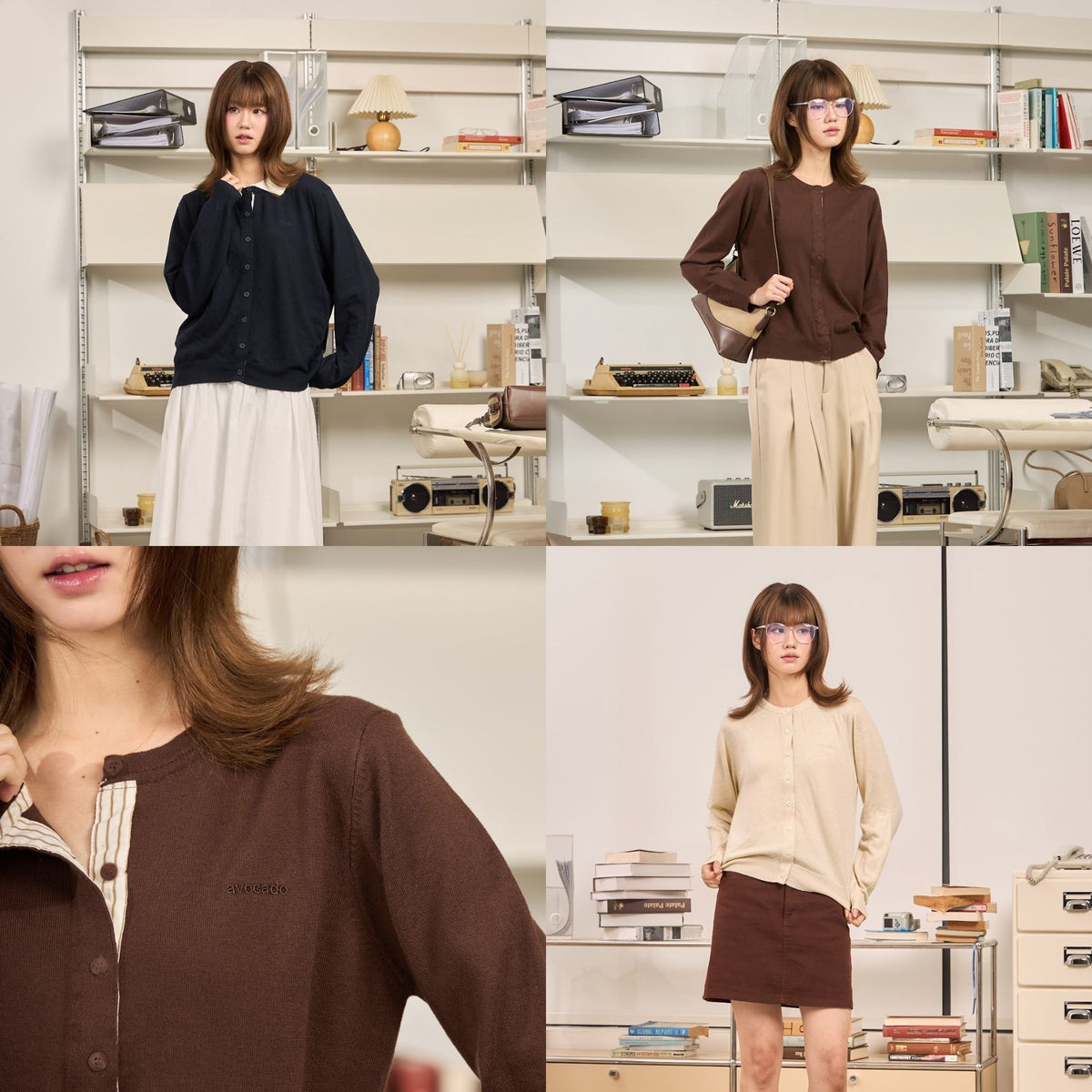 avocado - Geni Knit Cardigan เสื้อคาร์ดิแกน แต่งขอบสาบกระดุมลายทาง I มี 3 ไซส์