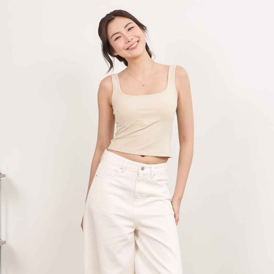 avocado - Abby Bra Tops เสื้อกล้ามคอเหลี่ยม มีบราในตัว ผ้านุ่ม ลื่น ใส่สบาย