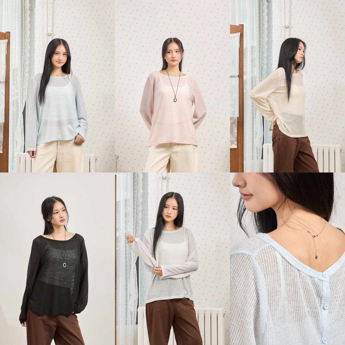 avocado - Corin Top เสื้อแขนยาวเนื้อผ้าซีทรู บางเบา ดีไซน์กระดุมผ่าหลัง