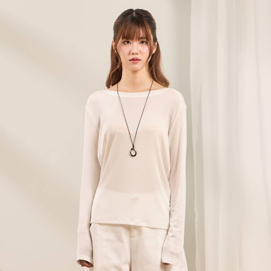 avocado - Ribbon Soft Tops เสื้อแขนยาว เนื้อผ้าเบา โปร่ง ใส่สบาย