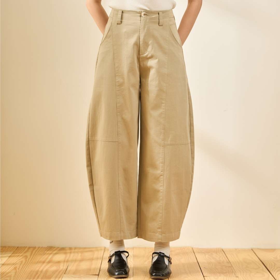 avocado - Essence Trousers กางเกงทรงบาเรล เนื้อผ้า Cotton 100%