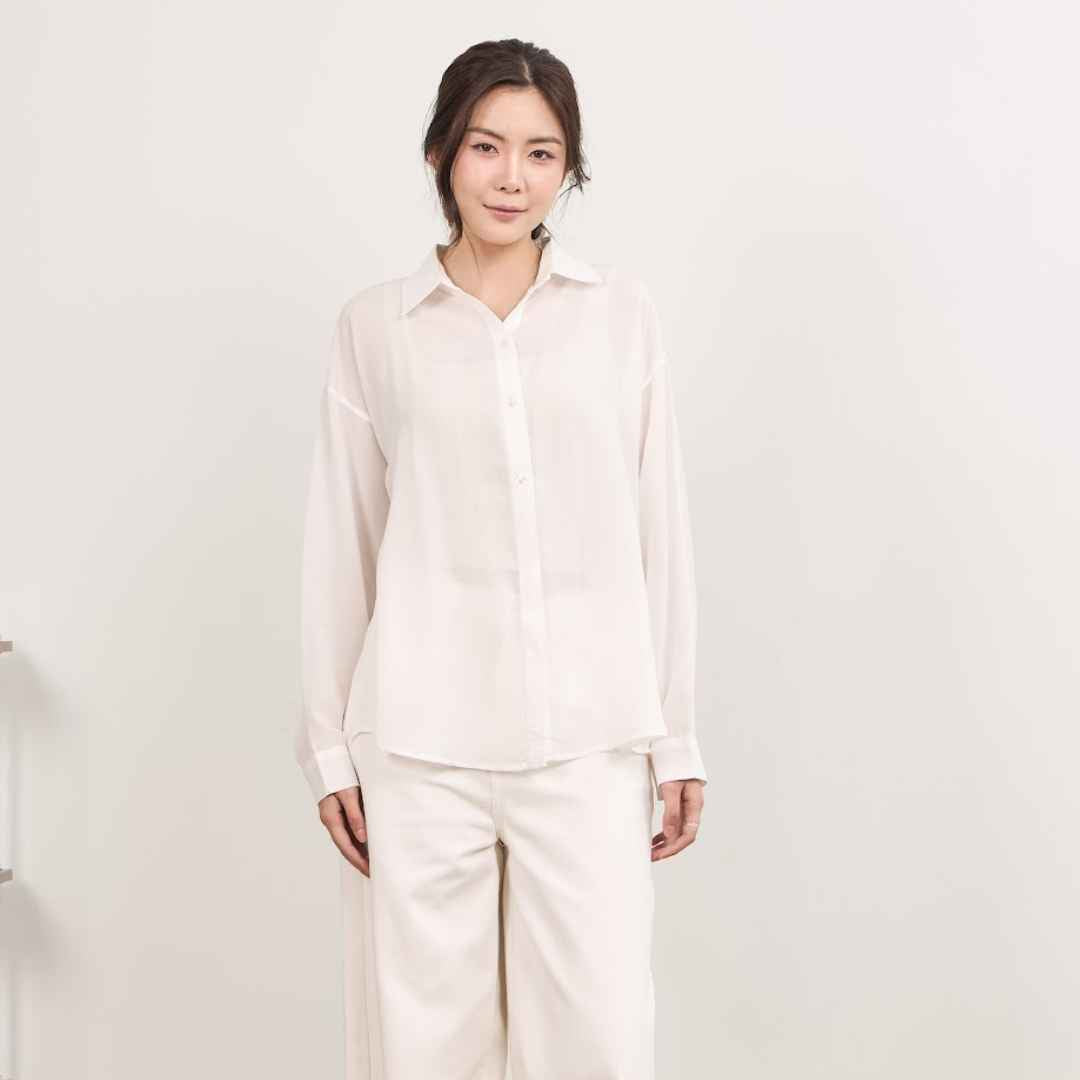 avocado - Layla pocket shirt เสื้อเชิ้ตทรง Oversize เนื้อผ้าโปร่งๆ บางเบา