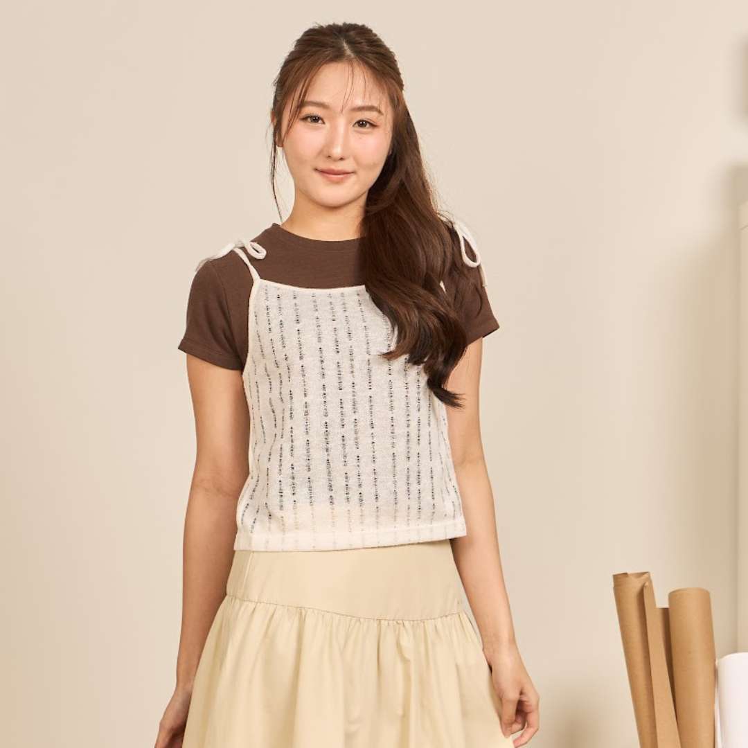 avocado - Floria Singlet Top เสื้อสายเดี่ยวผ้าฉลุผูกโบว์