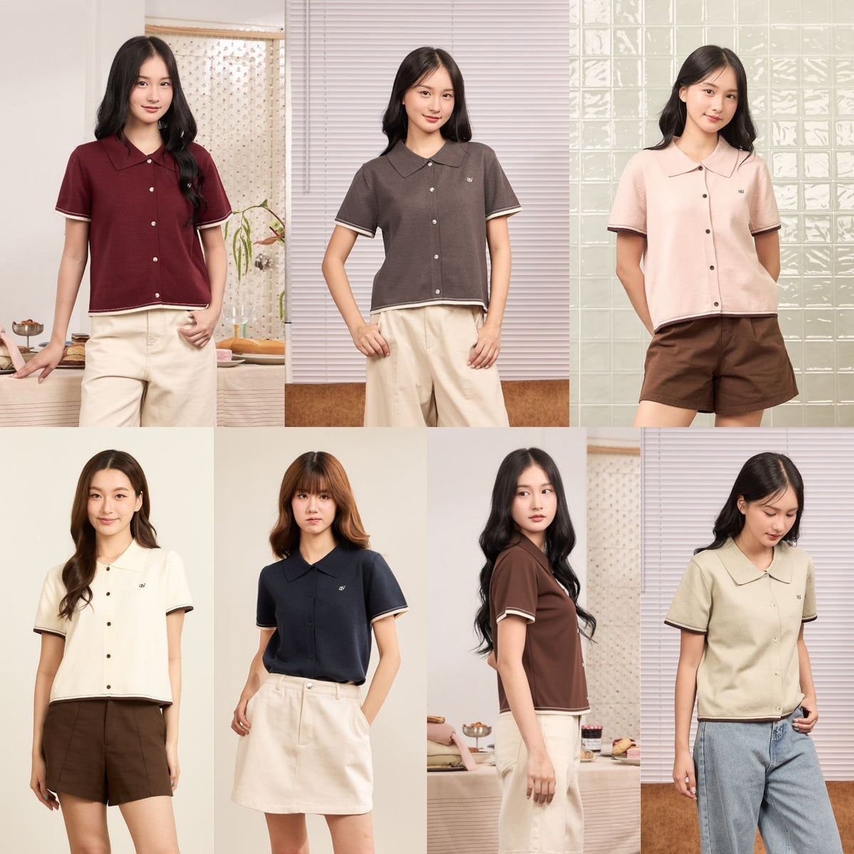 avocado - Airy-ann Crop Polo เสื้อโปโลครอปทูโทน