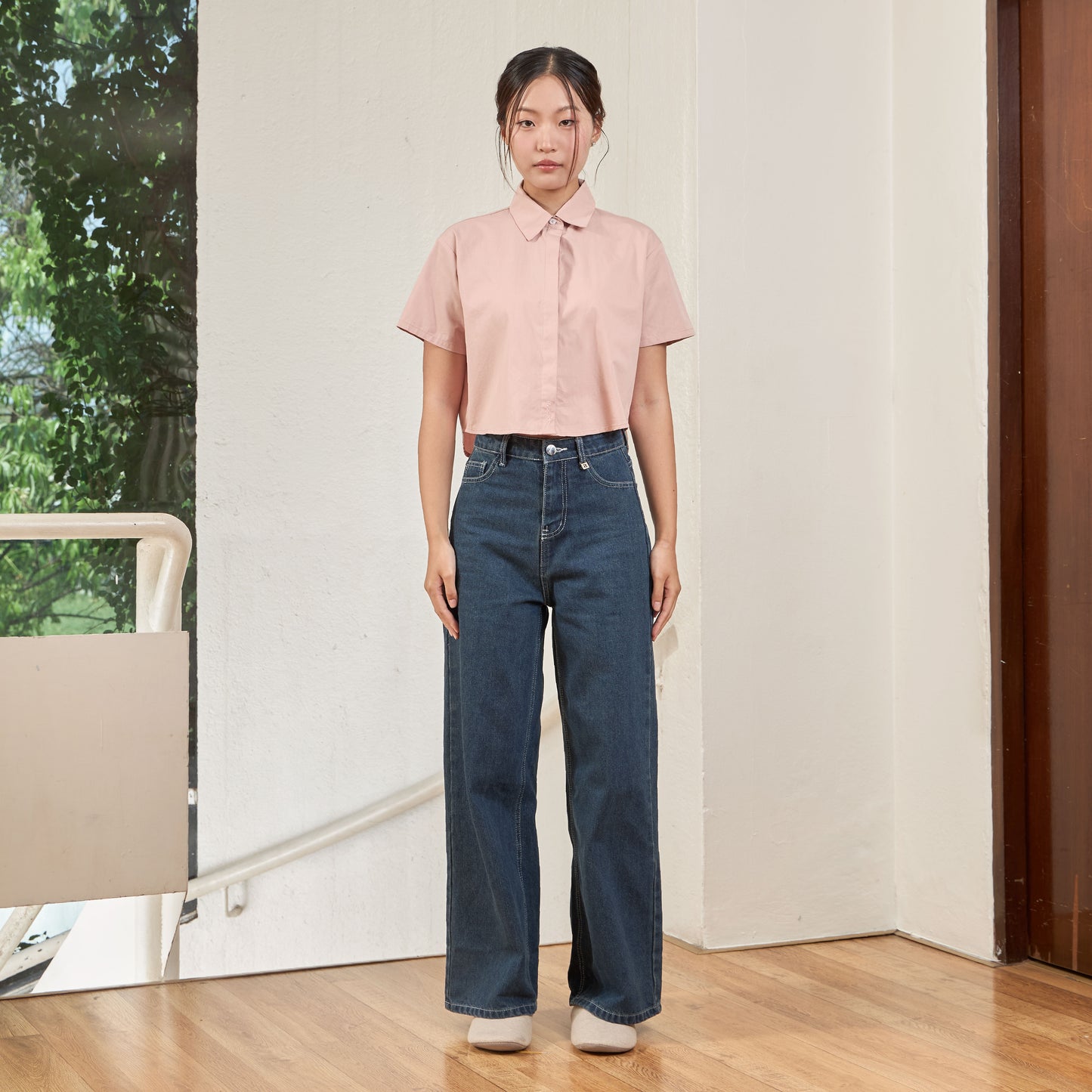 avocado - Profy Cropped Shirt เสื้อเชิ้ตครอปแขนสั้น ผ้าฝ้าย 100%