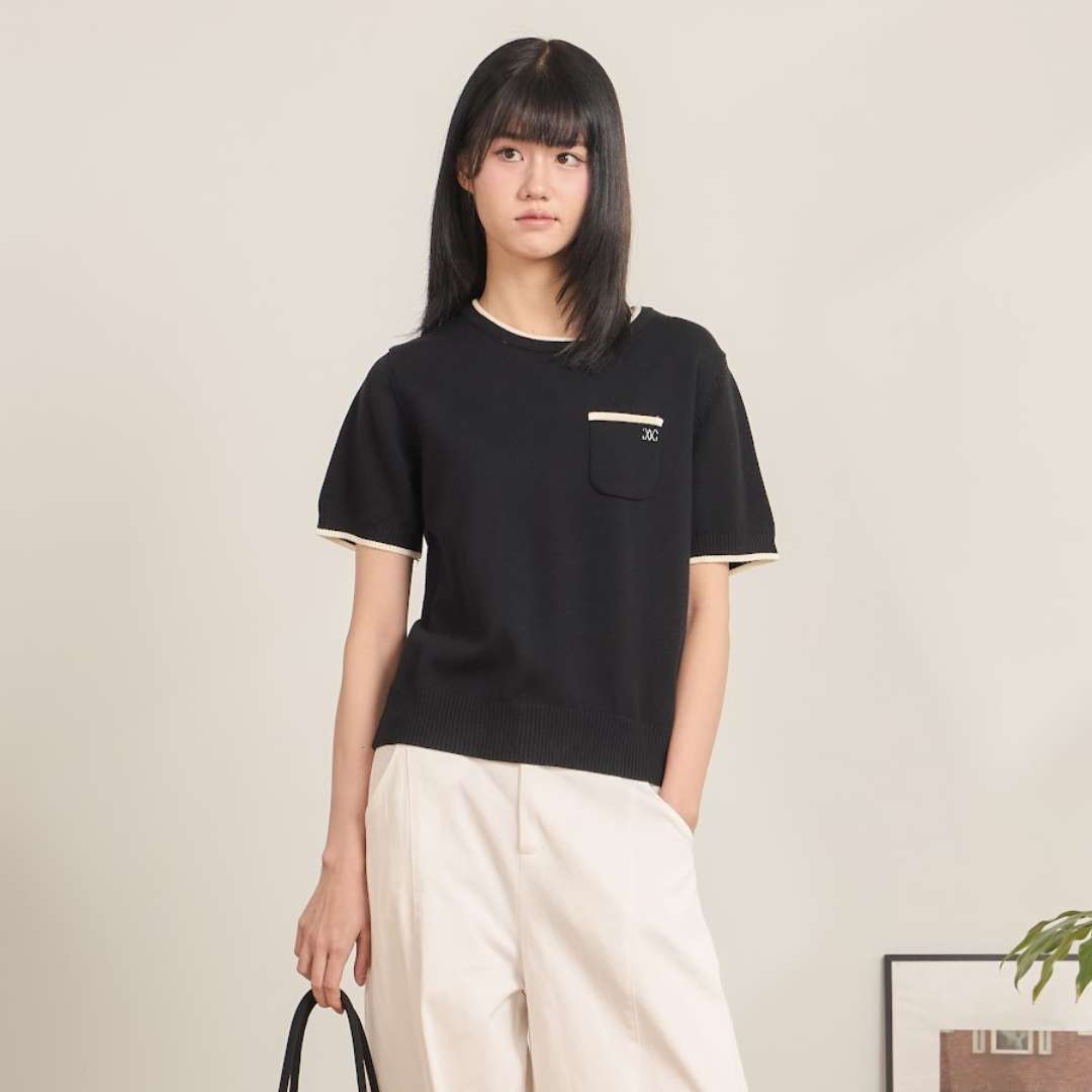 avocado - Louvre Pocket Tee เสื้อยืดไหมพรมแขนสั้นมีกระเป๋า
