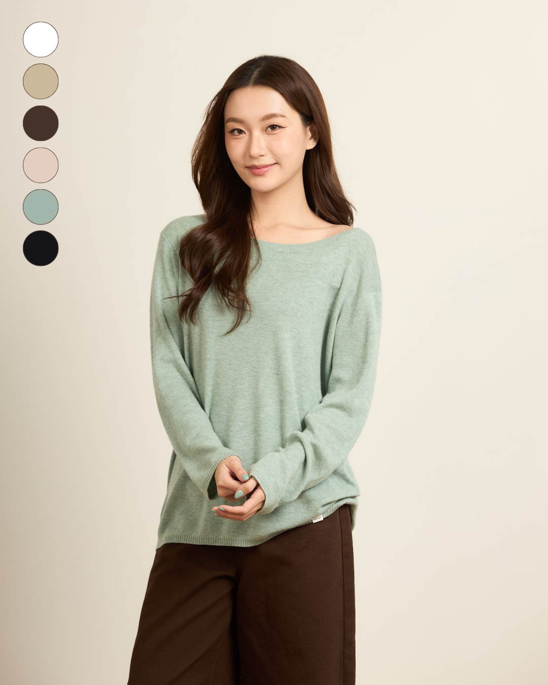 avocado - Loose-Lie Knit Tops เสื้อแขนยาวเนื้อผ้าเบา ๆ ใส่ง่าย แมตช์ได้หลายลุค