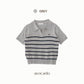 avocado - Tenya Line Tops เสื้อโปโลแขนสั้น ลายทางดีเทลซิปหน้า ผ้าใส่สบาย I มีไซส์อก 38" และ 46"