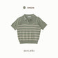 avocado - Tenya Line Tops เสื้อโปโลแขนสั้น ลายทางดีเทลซิปหน้า ผ้าใส่สบาย I มีไซส์อก 38" และ 46"