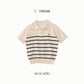 avocado - Tenya Line Tops เสื้อโปโลแขนสั้น ลายทางดีเทลซิปหน้า ผ้าใส่สบาย I มีไซส์อก 38" และ 46"