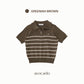 avocado - Tenya Line Tops เสื้อโปโลแขนสั้น ลายทางดีเทลซิปหน้า ผ้าใส่สบาย I มีไซส์อก 38" และ 46"
