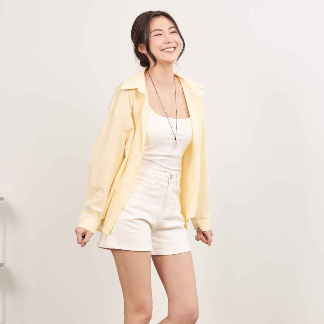 avocado - Noma slim shirt เสื้อเชิ้ตทรง Oversize เนื้อผ้า Cotton ไม่ร้อน