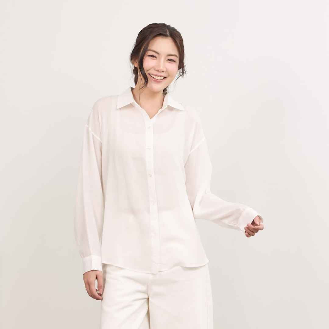 avocado - Layla pocket shirt เสื้อเชิ้ตทรง Oversize เนื้อผ้าโปร่งๆ บางเบา