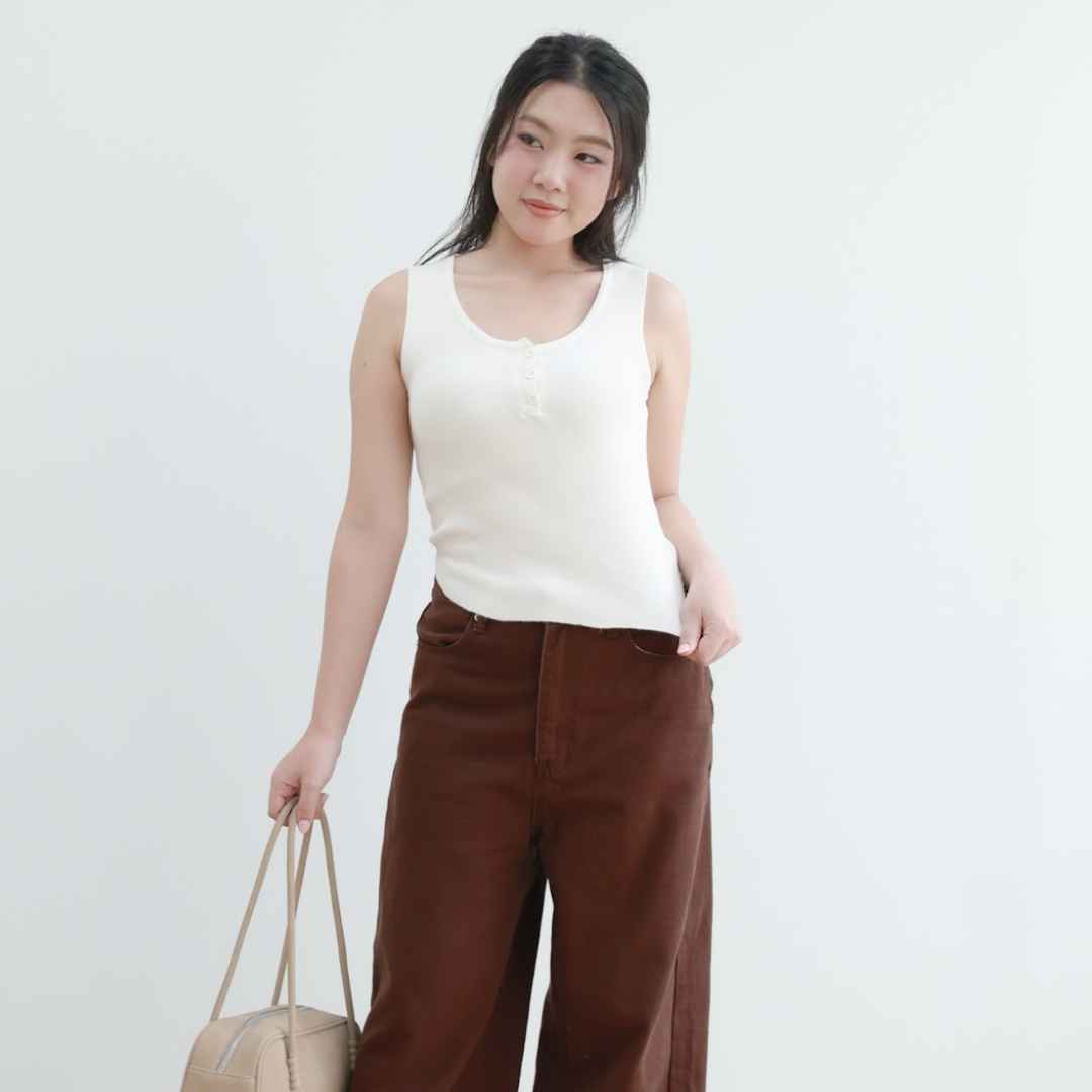 avocado - Namon tank tops เสื้อกล้ามผ้าไหมพรม กระดุมหน้า
