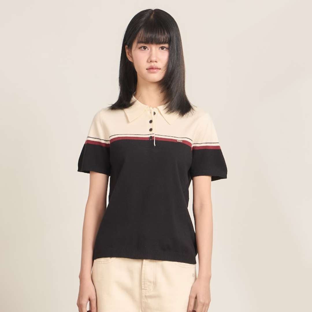 avocado -  Lira Knit Polo เสื้อโปโลคอกระดุมทูโทน