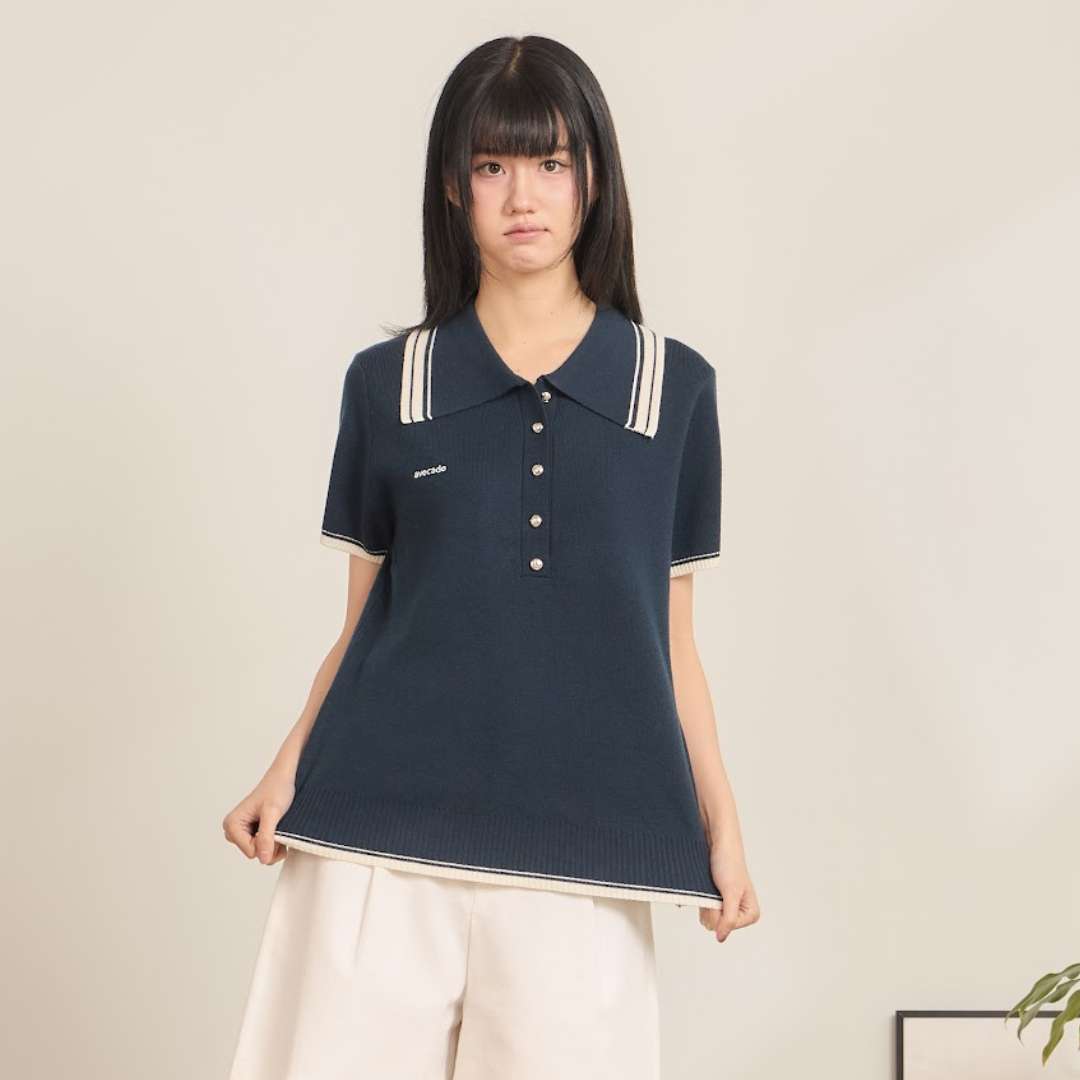 avocado - Sister Knit Polo เสื้อไหมพรมแขนสั้น เรียบง่ายแต่มีดีเทล ผ้านุ่ม