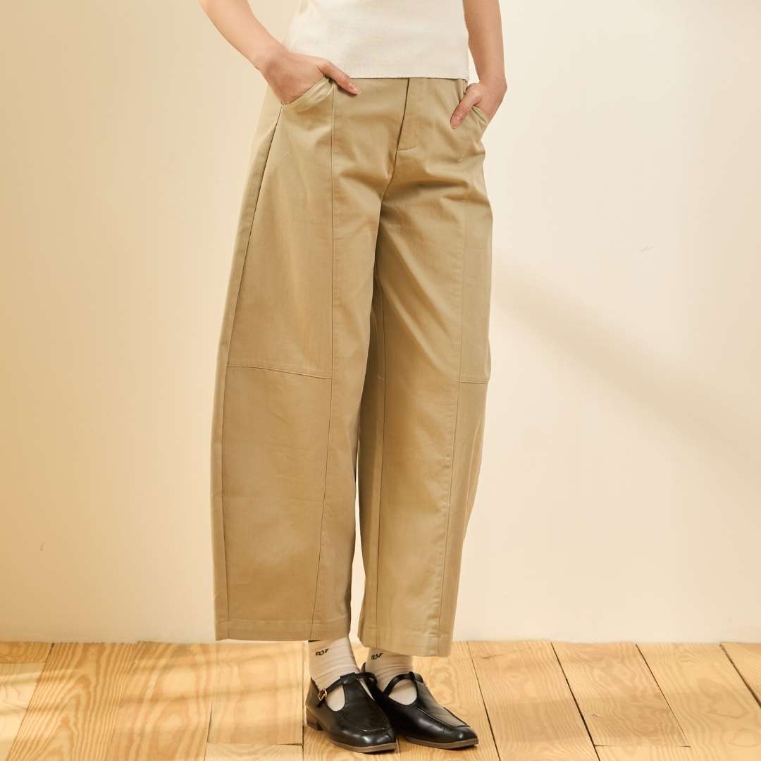 avocado - Essence Trousers กางเกงทรงบาเรล เนื้อผ้า Cotton 100%
