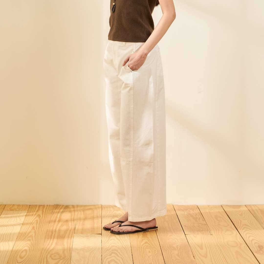 avocado - Scenary Trousers กางเกงขายาวทรงบาเรล เนื้อผ้า Cotton 100%