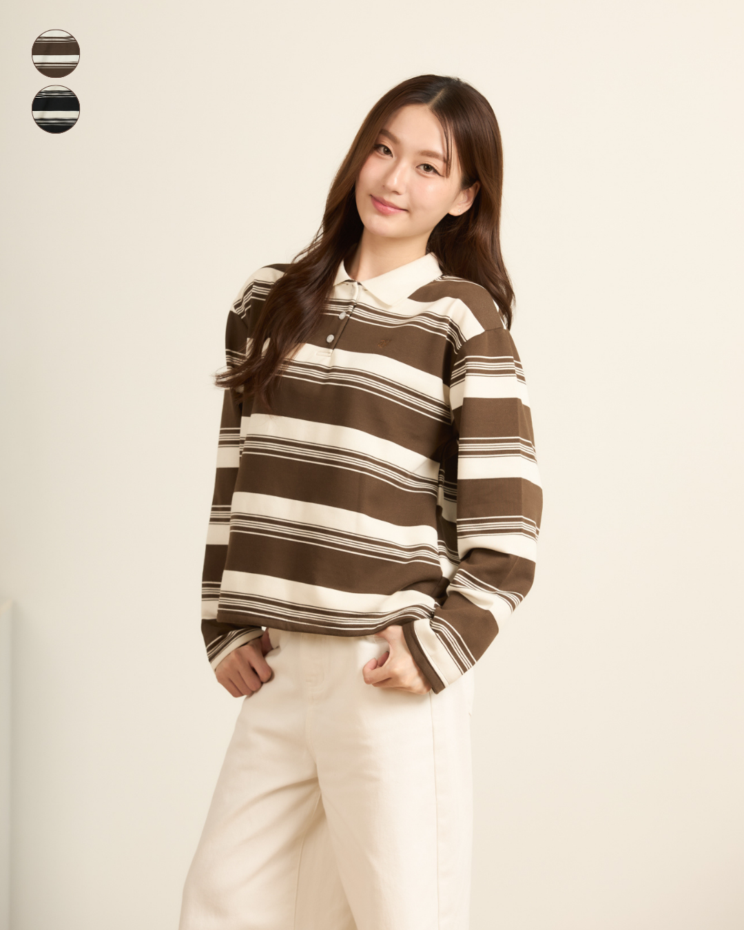 avocado - Greenville Sweater เสื้อสเวตเตอร์คอปก ลายทาง ผ้านุ่ม