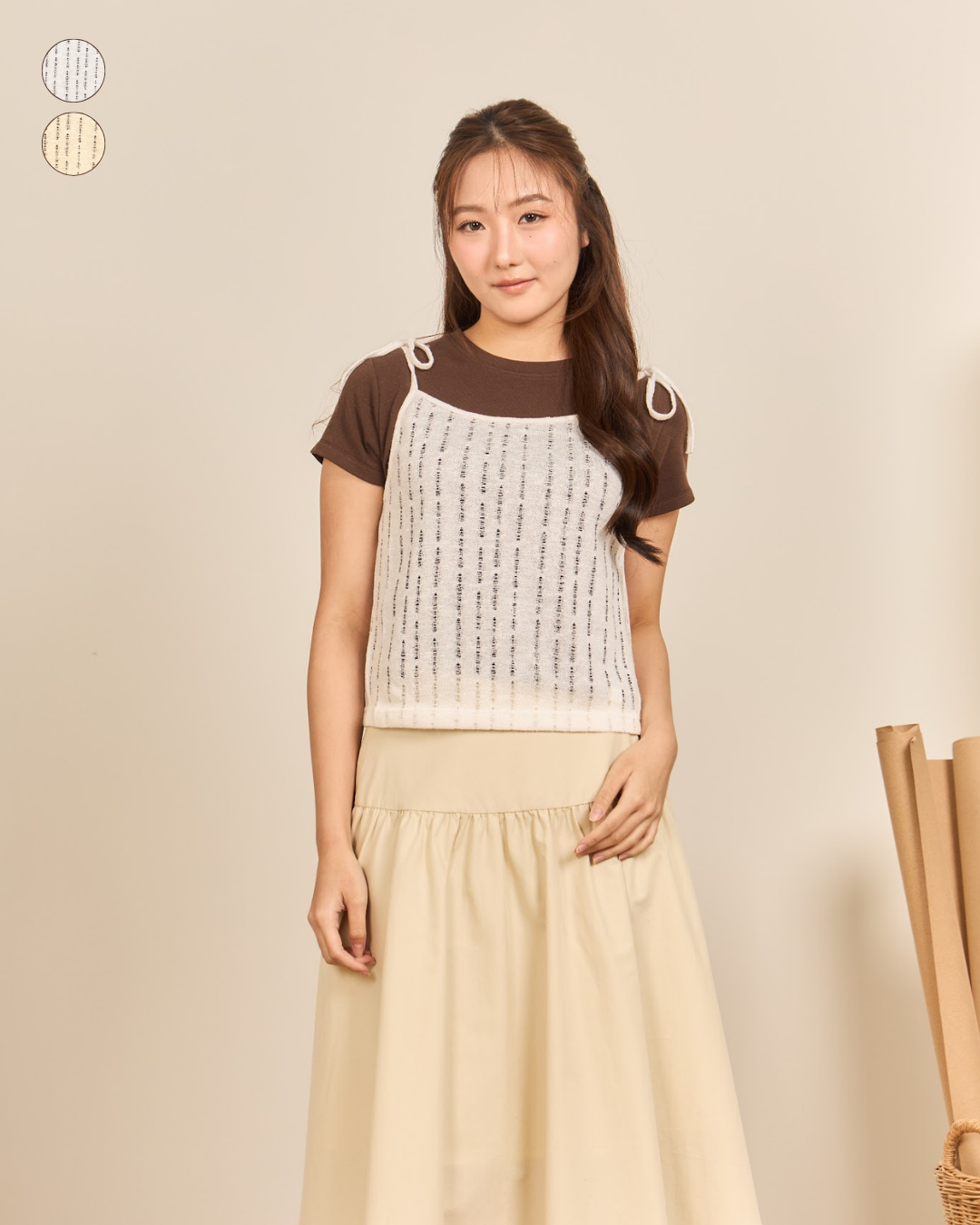 avocado - Floria Singlet Top เสื้อสายเดี่ยวผ้าฉลุผูกโบว์